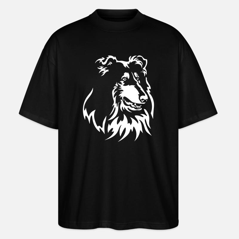 Collie Head « Black Edition » - T-shirt bio Blaster 2.0 coupe oversize Stanley/Stella Unisexe - noir