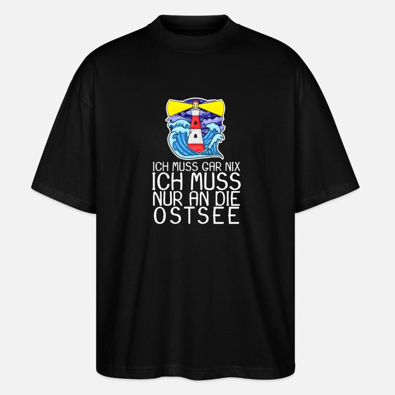 Ostsee Spruch - Stanley/Stella Oversized Unisex Bio T-Shirt Blaster 2.0 - Schwarz