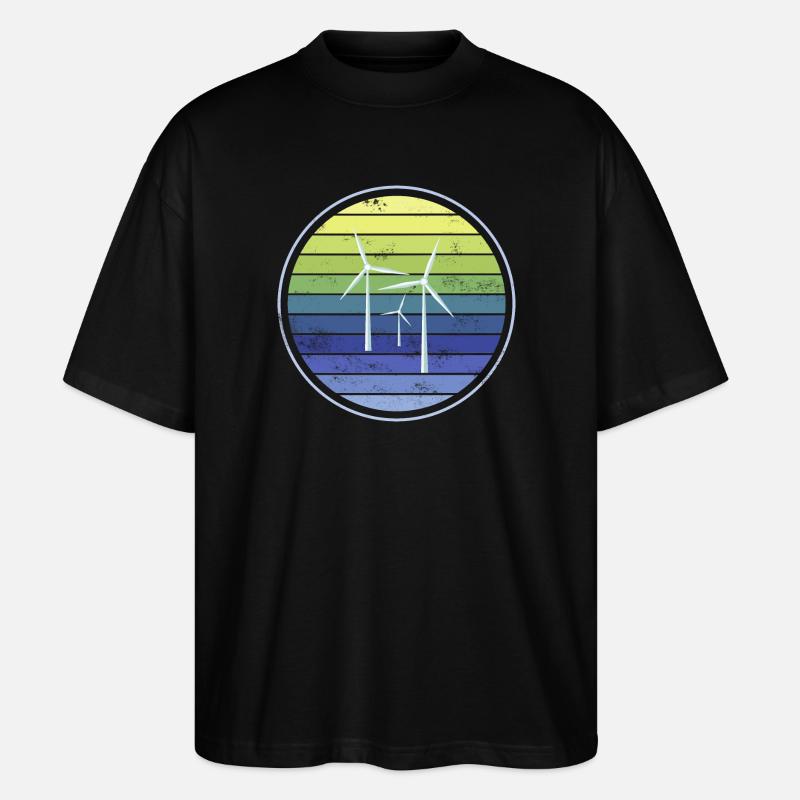 Durabilité de l’énergie éolienne - T-shirt bio Blaster 2.0 coupe oversize Stanley/Stella Unisexe - noir
