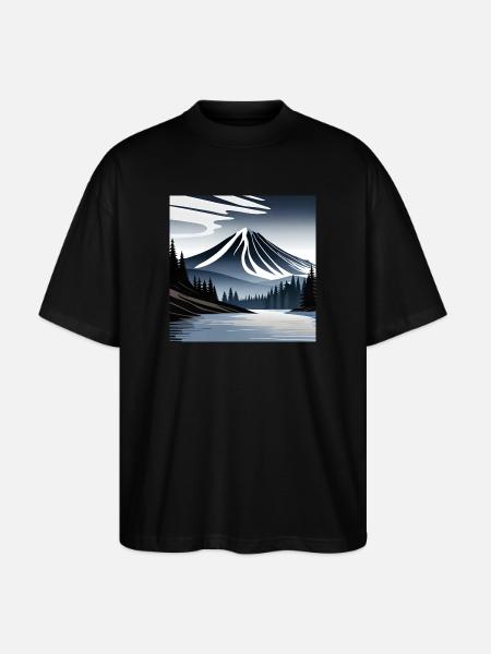 Vulkanlandschaft - Stanley/Stella Oversized Unisex Bio T-Shirt Blaster 2.0 - Schwarz