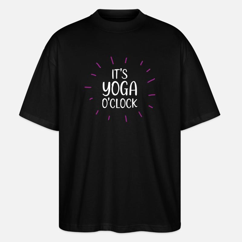 C’est Yoga O’Clock - T-shirt bio Blaster 2.0 coupe oversize Stanley/Stella Unisexe - noir