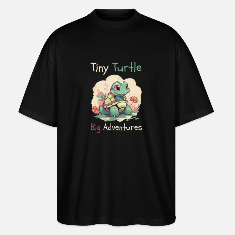 Tiny Turtle Adventure Design - Stanley/Stella Oversized Unisex Organic T-shirt Blaster 2.0 - black