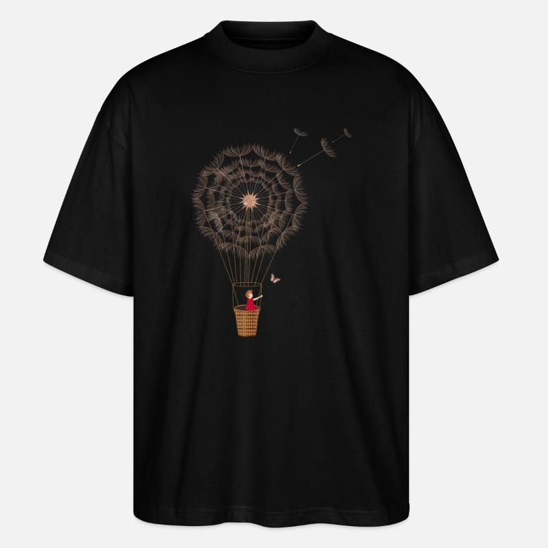 fantasievoller Pusteblumen Ballon - Stanley/Stella Oversized Unisex Bio T-Shirt Blaster 2.0 - Schwarz