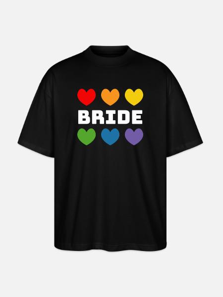 Rainbow heart Bride white - Stanley/Stella Oversized Unisex Organic T-shirt Blaster 2.0 - black
