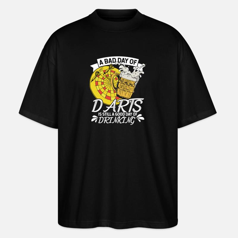Dart pubs beer design - Stanley/Stella Oversized Unisex Organic T-shirt Blaster 2.0 - black
