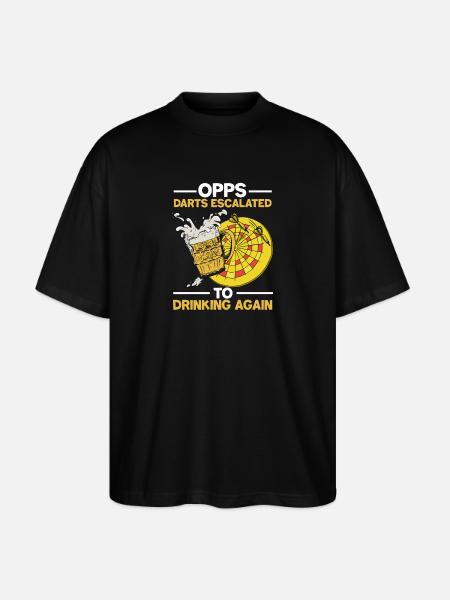 Dart beer pub design - Stanley/Stella Oversized Unisex Organic T-shirt Blaster 2.0 - black