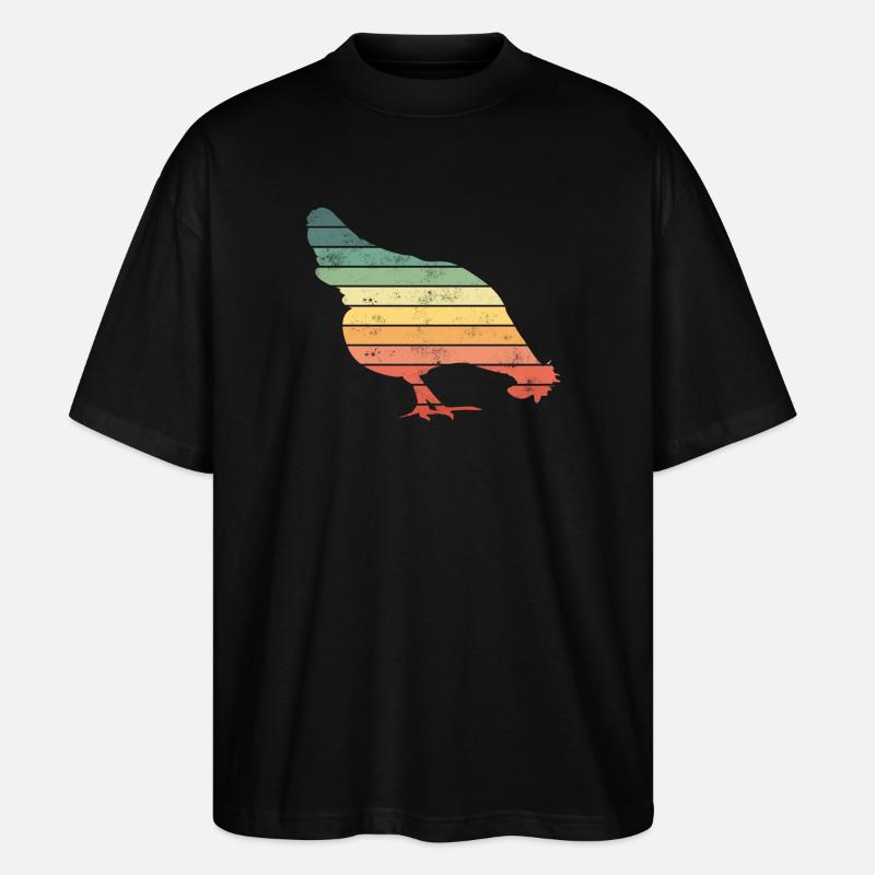Chicken Chickens - Stanley/Stella Oversized Unisex Organic T-shirt Blaster 2.0 - black