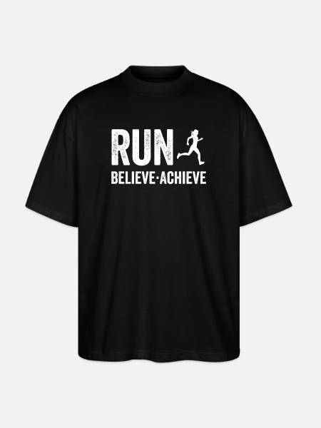 Marathon - Run. Believe. Achieve. - Stanley/Stella Oversized Unisex Organic T-shirt Blaster 2.0 - black