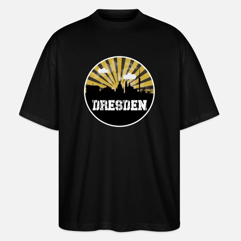 Dresden Skyline Heimspiel - Stanley/Stella Oversized Unisex Bio T-Shirt Blaster 2.0 - Schwarz