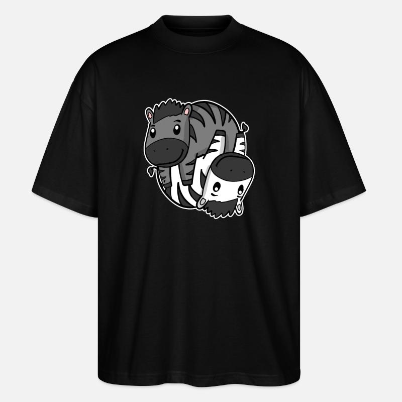 Zebra Yin Yang Symbol - Stanley/Stella Oversized Unisex Bio T-Shirt Blaster 2.0 - Schwarz