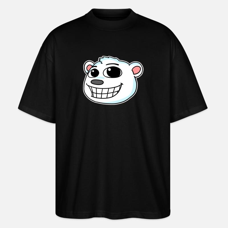 Polar Bear Head - Stanley/Stella Oversized Unisex Organic T-shirt Blaster 2.0 - black