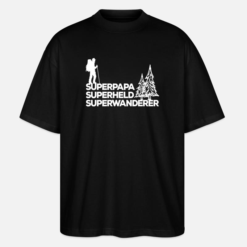 Bergwanderung Wandern Statement Wanderer Klettern - Stanley/Stella Oversized Unisex Bio T-Shirt Blaster 2.0 - Schwarz