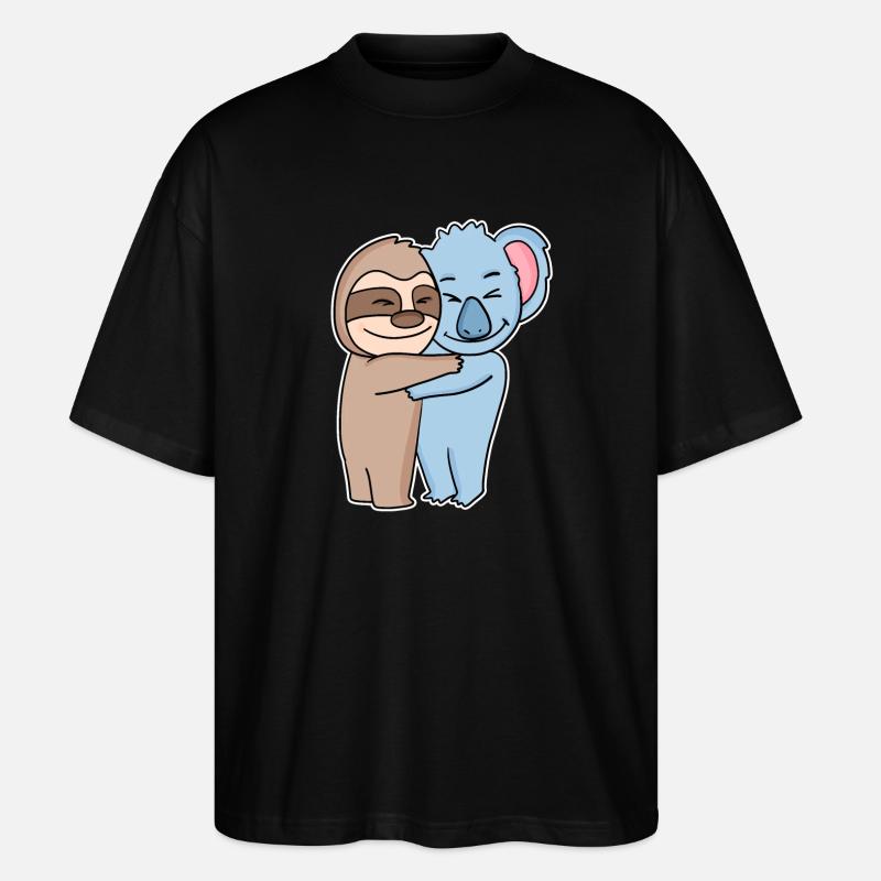 Câlins paresseux et koala - câlins - T-shirt bio Blaster 2.0 coupe oversize Stanley/Stella Unisexe - noir