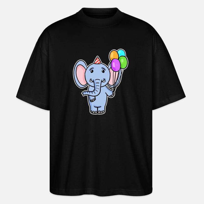 Ballon d’anniversaire d’éléphant - T-shirt bio Blaster 2.0 coupe oversize Stanley/Stella Unisexe - noir