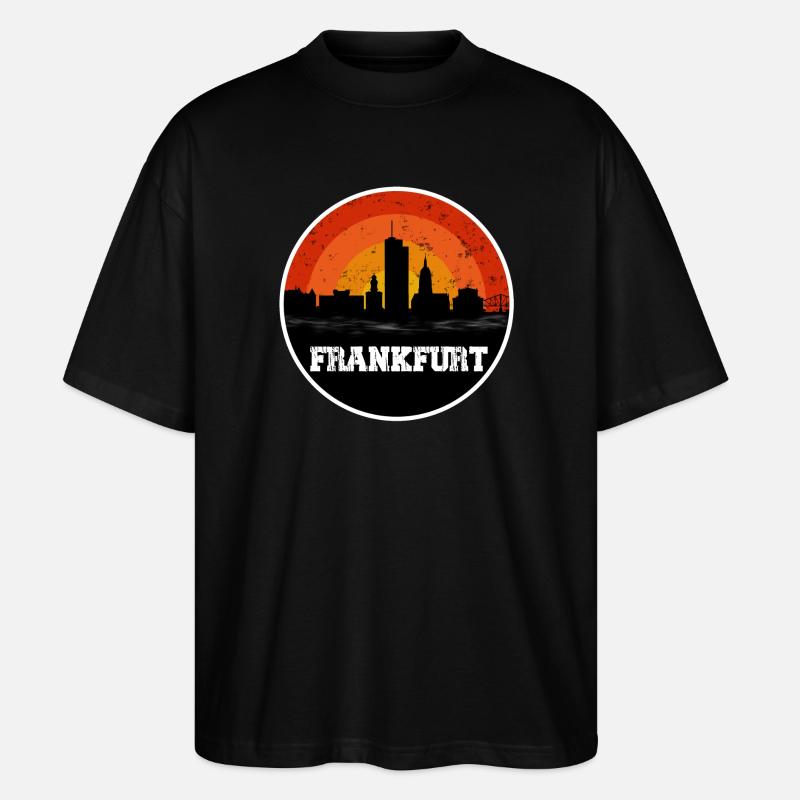 Frankfurt Skyline - Stanley/Stella Oversized Unisex Bio T-Shirt Blaster 2.0 - Schwarz