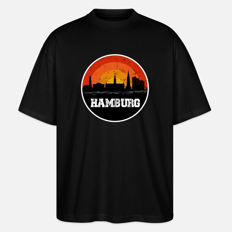Hamburg Skyline Original - Stanley/Stella Oversized Unisex Organic T-shirt Blaster 2.0 - black