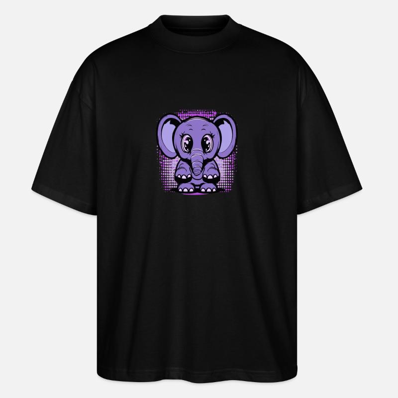 Mignon bébé éléphant - T-shirt bio Blaster 2.0 coupe oversize Stanley/Stella Unisexe - noir