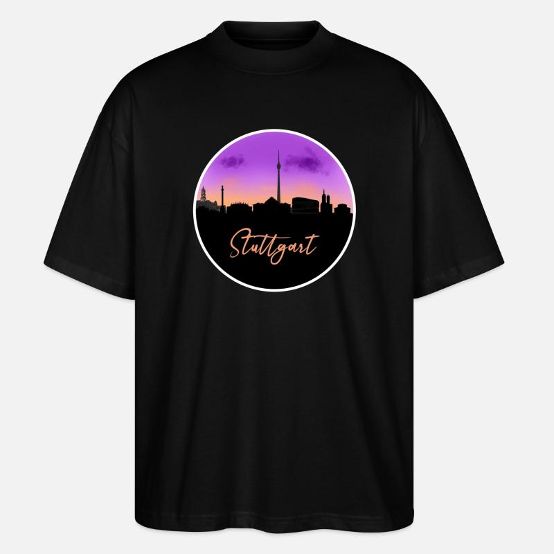 Stuttgart Fine Skyline - Stanley/Stella Oversized Unisex Bio T-Shirt Blaster 2.0 - Schwarz