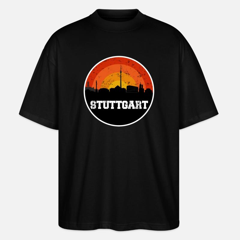Stuttgart Skyline - Stanley/Stella Oversized Unisex Bio T-Shirt Blaster 2.0 - Schwarz