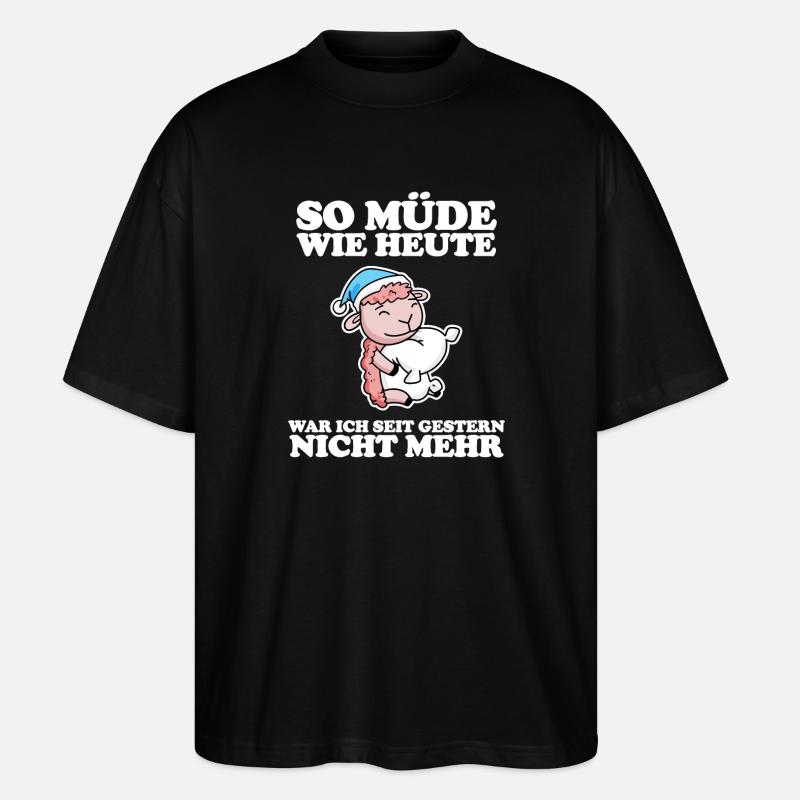 Schlafen Ausschlafen Faul - Stanley/Stella Oversized Unisex Bio T-Shirt Blaster 2.0 - Schwarz