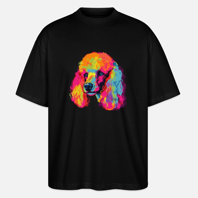 Pudelhund Bunt - Stanley/Stella Oversized Unisex Bio T-Shirt Blaster 2.0 - Schwarz