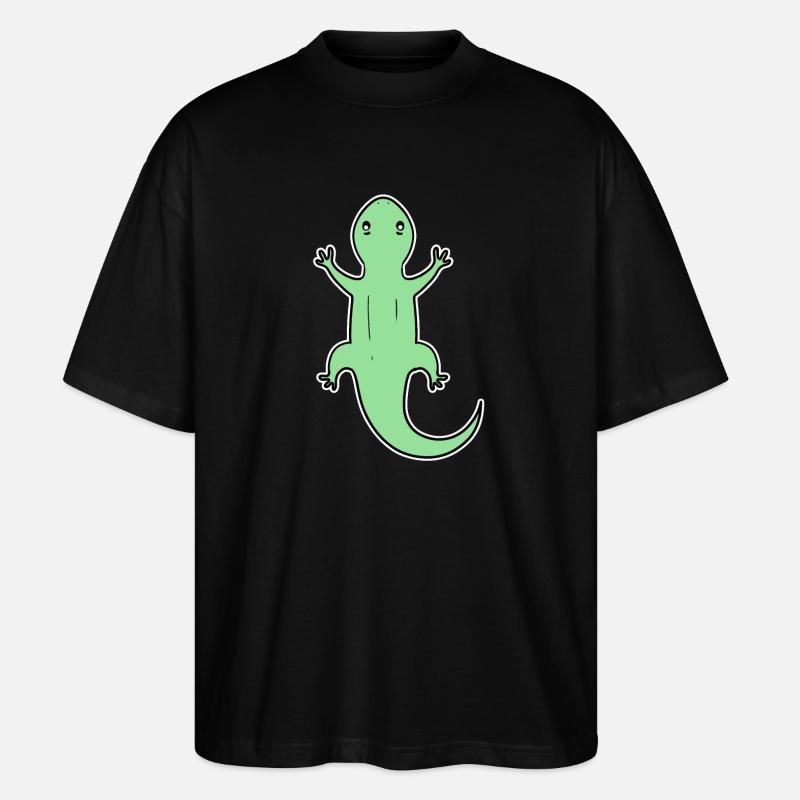 Echsen Echse Grün Reptilien - Stanley/Stella Oversized Unisex Bio T-Shirt Blaster 2.0 - Schwarz