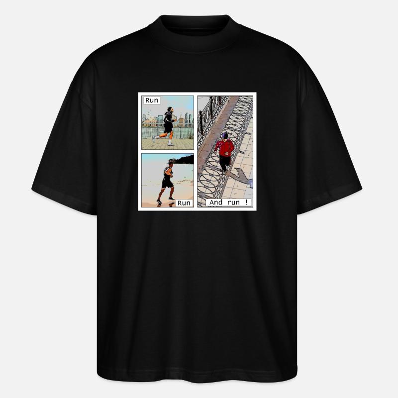 Le plaisir de courrir - T-shirt bio Blaster 2.0 coupe oversize Stanley/Stella Unisexe - noir