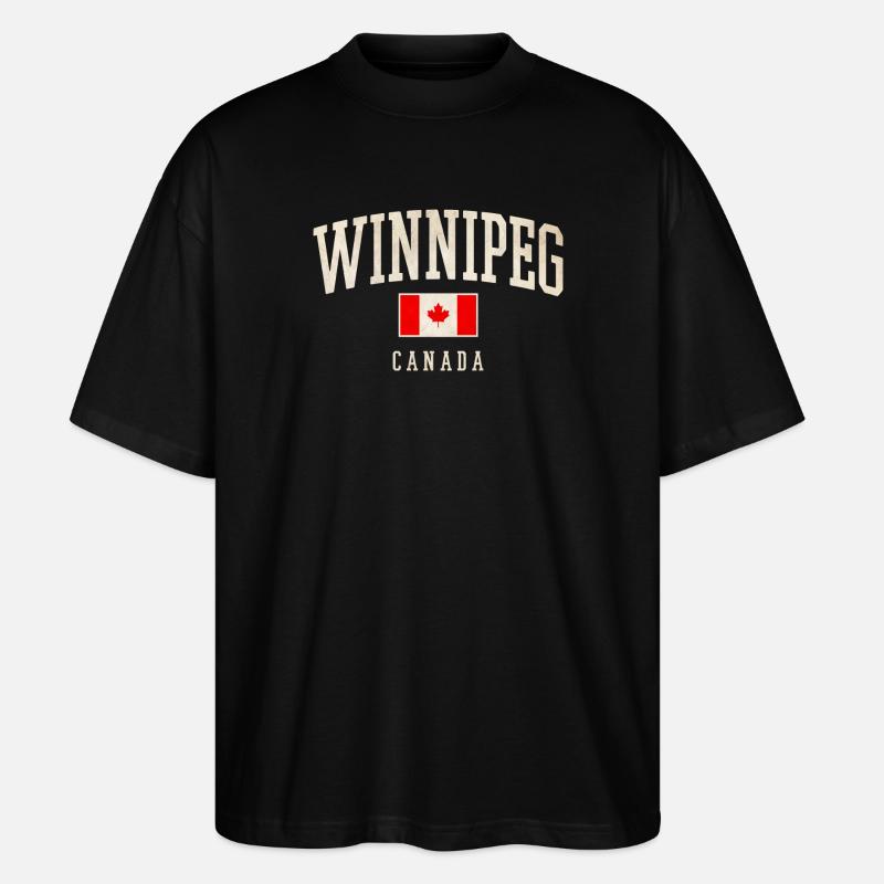 Winnipeg Canada Retro Varsity - Stanley/Stella Oversized Unisex Bio T-Shirt Blaster 2.0 - Schwarz