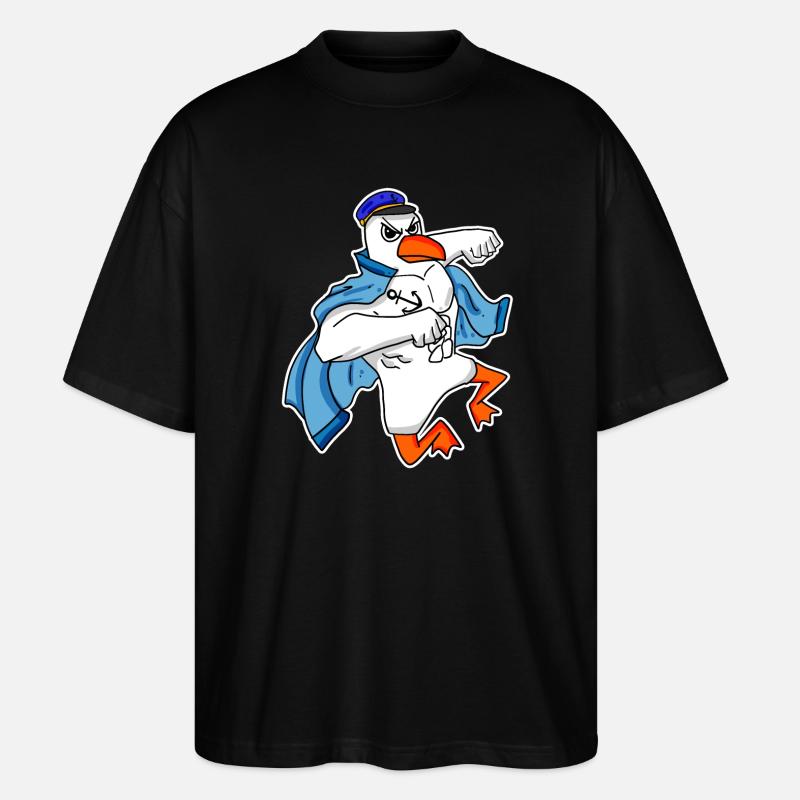 Seagull Captain Faust - Stanley/Stella Oversized Unisex Organic T-shirt Blaster 2.0 - black