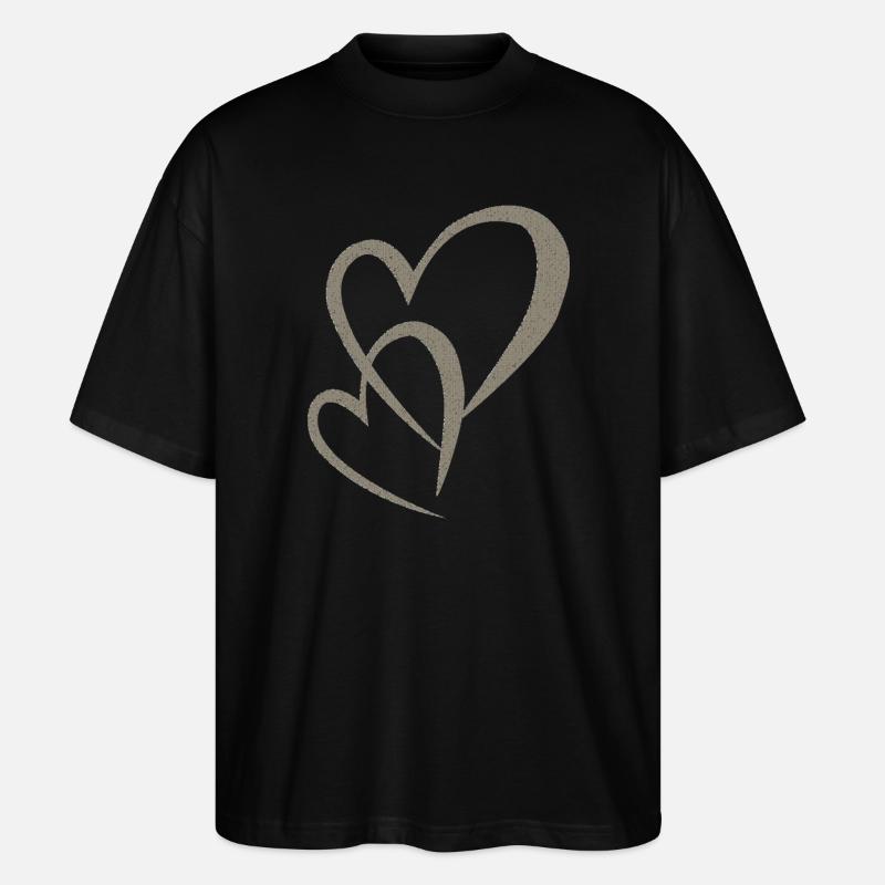 herzen doppelt gewebe - Stanley/Stella Oversized Unisex Bio T-Shirt Blaster 2.0 - Schwarz