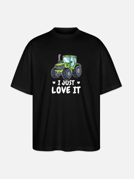 Landwirt Statement Kraftfahrzeug Traktor Ackerbau - Stanley/Stella Oversized Unisex Bio T-Shirt Blaster 2.0 - Schwarz