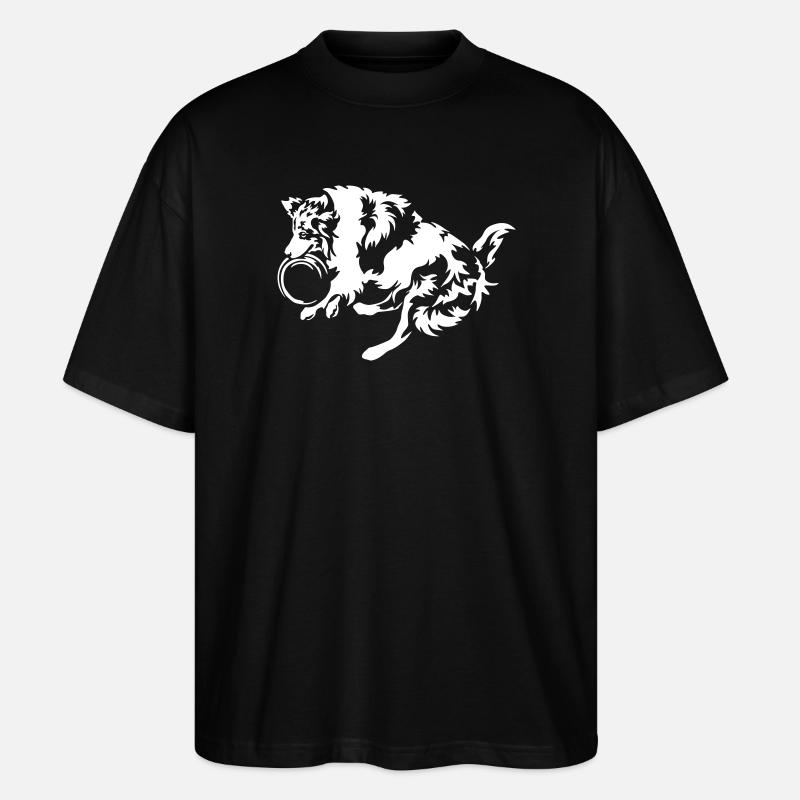Border Collie « Black Edition » - T-shirt bio Blaster 2.0 coupe oversize Stanley/Stella Unisexe - noir