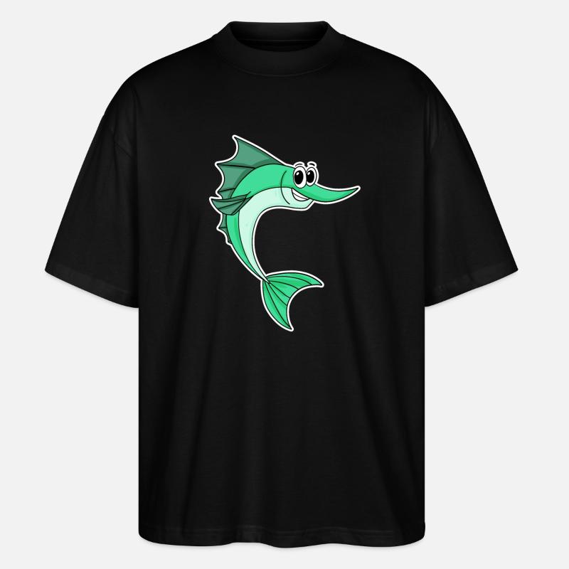 Niedlicher Schwertfisch - Stanley/Stella Oversized Unisex Bio T-Shirt Blaster 2.0 - Schwarz