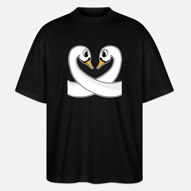 Zwei Schwäne - Stanley/Stella Oversized Unisex Bio T-Shirt Blaster 2.0 - Schwarz