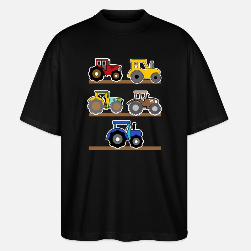 Landwirtschaft Landleben Ackerbau Traktor Bauer - Stanley/Stella Oversized Unisex Bio T-Shirt Blaster 2.0 - Schwarz