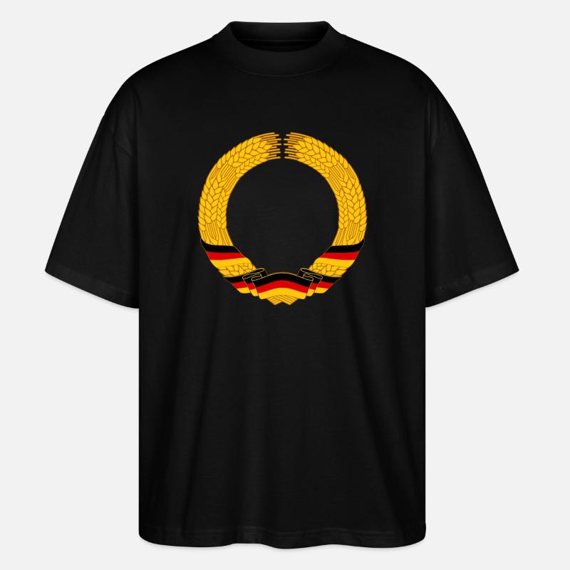 DDR Ährenkranz Vorlage - Stanley/Stella Oversized Unisex Bio T-Shirt Blaster 2.0 - Schwarz