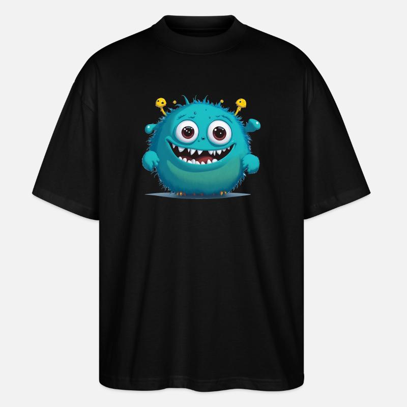 kleines blaues Monster - Stanley/Stella Oversized Unisex Bio T-Shirt Blaster 2.0 - Schwarz