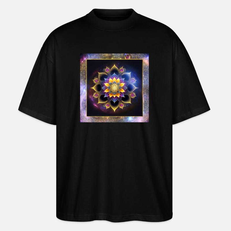 Mandala Lotusblume - Stanley/Stella Oversized Unisex Bio T-Shirt Blaster 2.0 - Schwarz