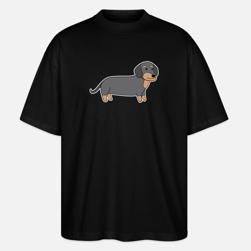 Dackel Dachshund Teckel - Stanley/Stella Oversized Unisex Organic T-shirt Blaster 2.0 - black