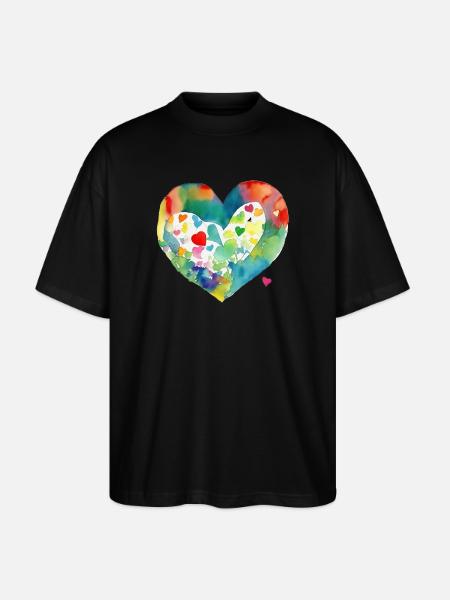 Cœur - T-shirt bio Blaster 2.0 coupe oversize Stanley/Stella Unisexe - noir