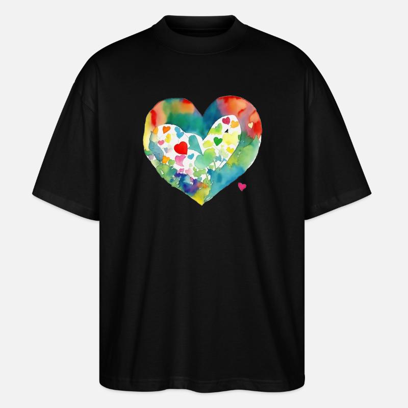 Herz - Stanley/Stella Oversized Unisex Bio T-Shirt Blaster 2.0 - Schwarz