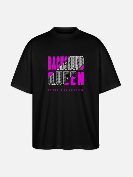 Dachshund Queen - Stanley/Stella Oversized Unisex Organic T-shirt Blaster 2.0 - black