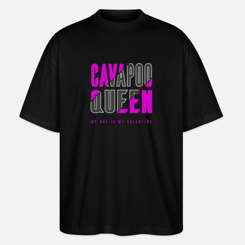 Cavapoo Queen - Stanley/Stella Oversized Unisex Organic T-shirt Blaster 2.0 - black