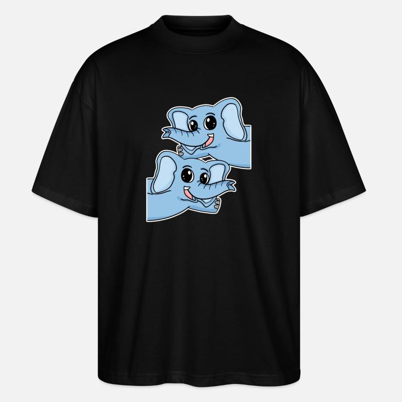Elefant Elefanten - Stanley/Stella Oversized Unisex Bio T-Shirt Blaster 2.0 - Schwarz