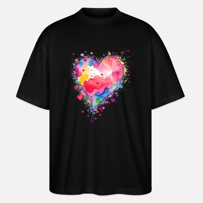 Herz - Stanley/Stella Oversized Unisex Bio T-Shirt Blaster 2.0 - Schwarz