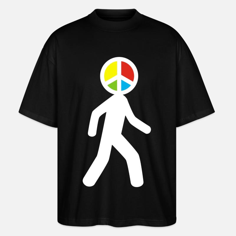 Mann des Friedens (weiß) - Stanley/Stella Oversized Unisex Bio T-Shirt Blaster 2.0 - Schwarz