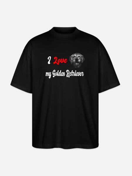 J'adore mon golden retriever - T-shirt bio Blaster 2.0 coupe oversize Stanley/Stella Unisexe - noir