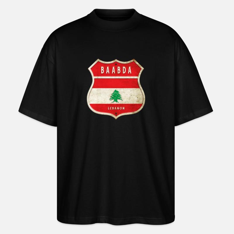 Baabda Libanon Wappen Flaggen Design - Stanley/Stella Oversized Unisex Bio T-Shirt Blaster 2.0 - Schwarz
