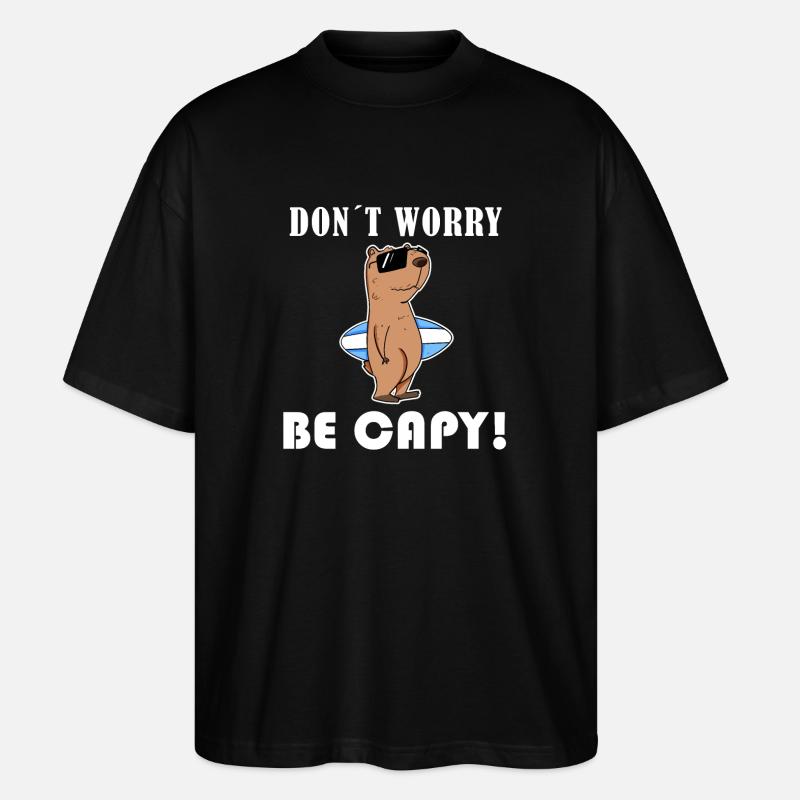 Capybara Capybara Gift - Stanley/Stella Oversized Unisex Organic T-shirt Blaster 2.0 - black