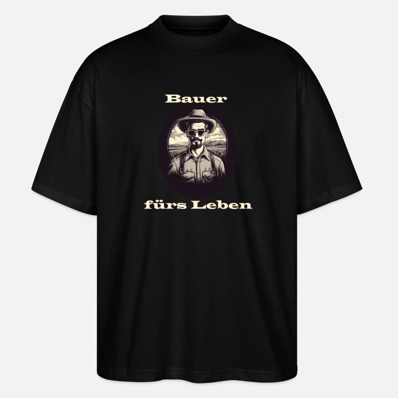 Bauer fürs Leben weiß - Stanley/Stella Oversized Unisex Bio T-Shirt Blaster 2.0 - Schwarz